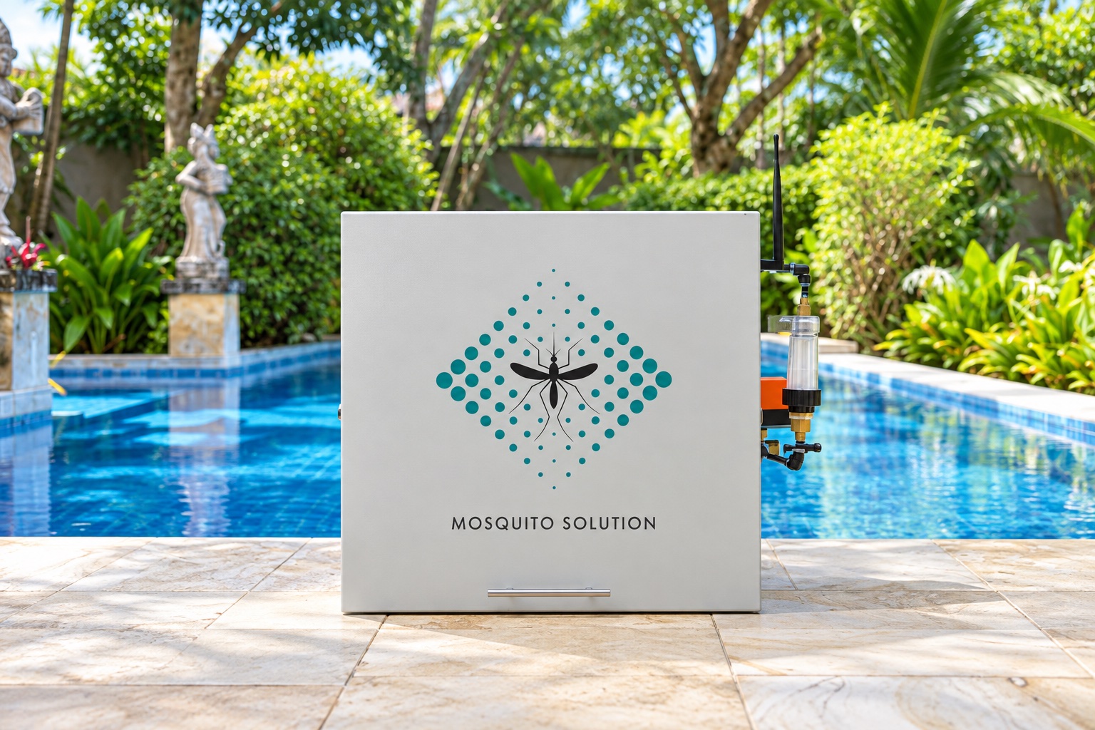 Unit kontrol automatic misting system Mosquito Solution di area kolam villa